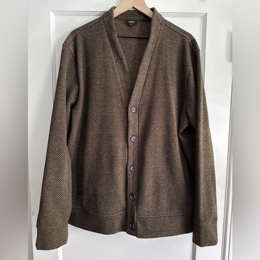Express | Herringbone Fleece Cardigan